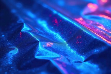 Deep blue holographic foil with subtle laser lines, modern backdrop, foil, abstract, tech