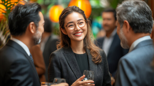  diverse professionals exchanging business ideas and contact details