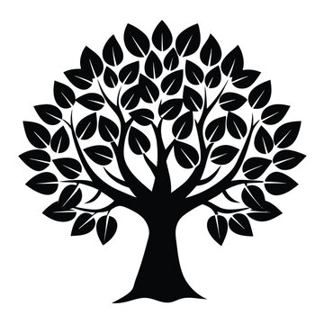 Silhouette of A Guava Tree vector illustration