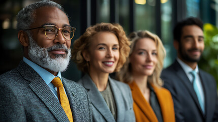  diverse professionals exchanging contact details and business ideas