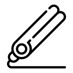 hair iron line icon
