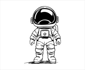 Astronaut in spacesuit, vector illustration on white background.