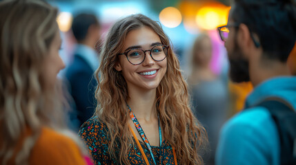 Fototapeta premium diverse professionals sharing ideas and strategies at a networking event