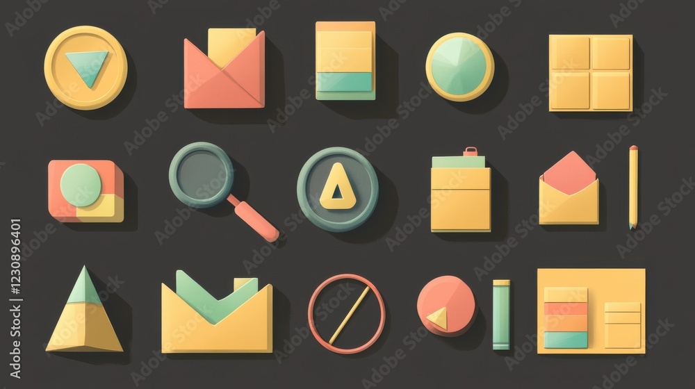 Poster colorful flat design icons for web and mobile applications