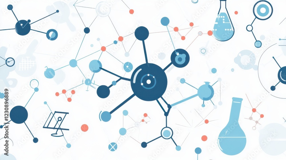 Poster abstract molecular structure illustration for science background