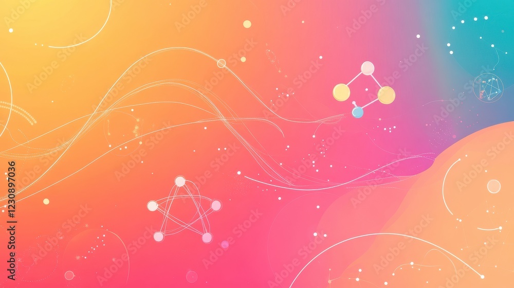 Poster abstract colorful background with scientific elements and patterns