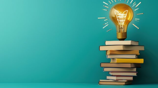 Creative Depiction of International Literacy Day Featuring Books and Ideas