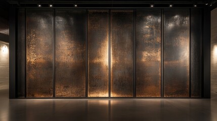 A minimalistic industrial backdrop featuring a dark steel plate with a smooth brushed finish, illuminated by soft, moody lighting.