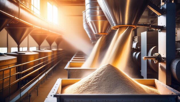 Industrial grain processing with automated milling system