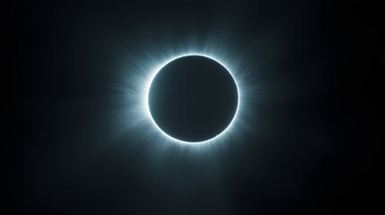 Mystical light sphere dissipating into the depth of blackness