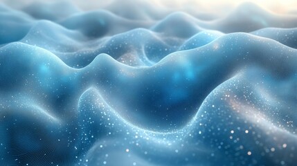 Obraz premium Abstract Waves of Glowing Mesh. Generative AI
