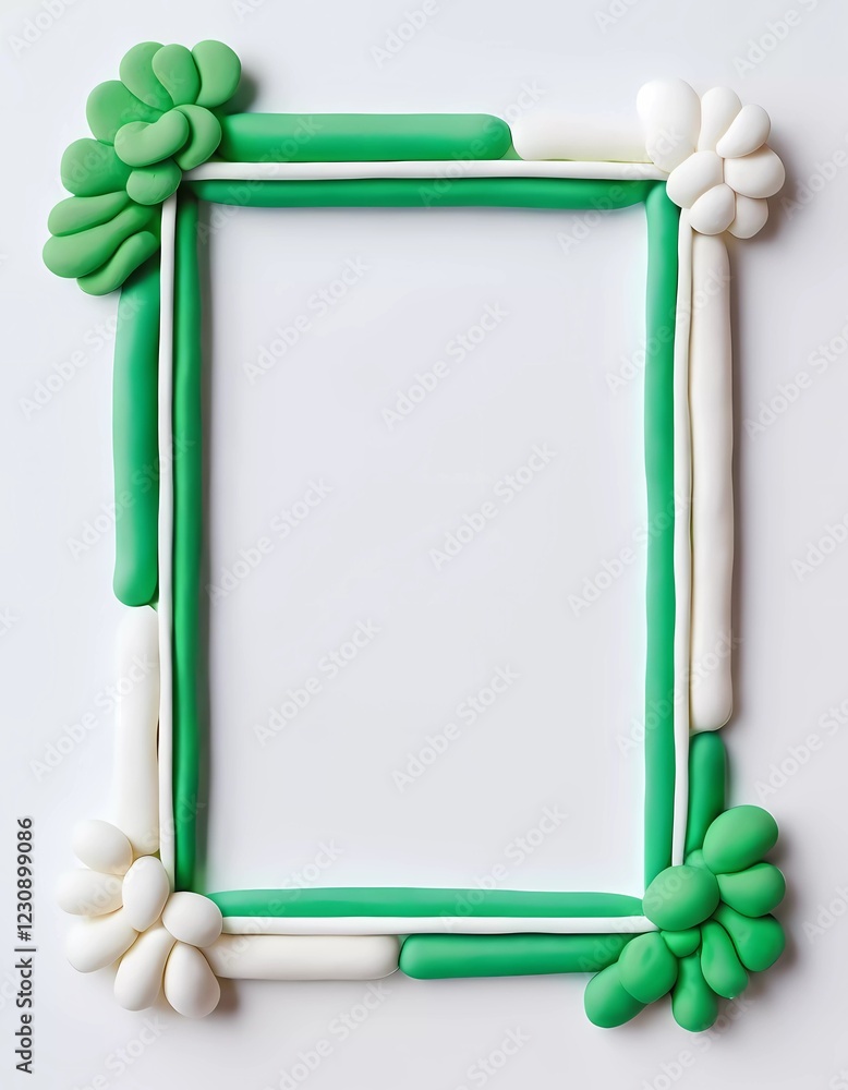 Poster this empty rectangular frame showcases an abstract design in white and green, ideal for creative pro