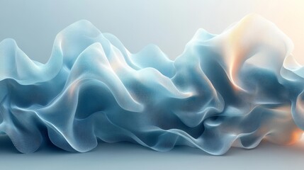 Obraz premium Fluid and Dynamic 3D Mesh Wave Design. Generative AI