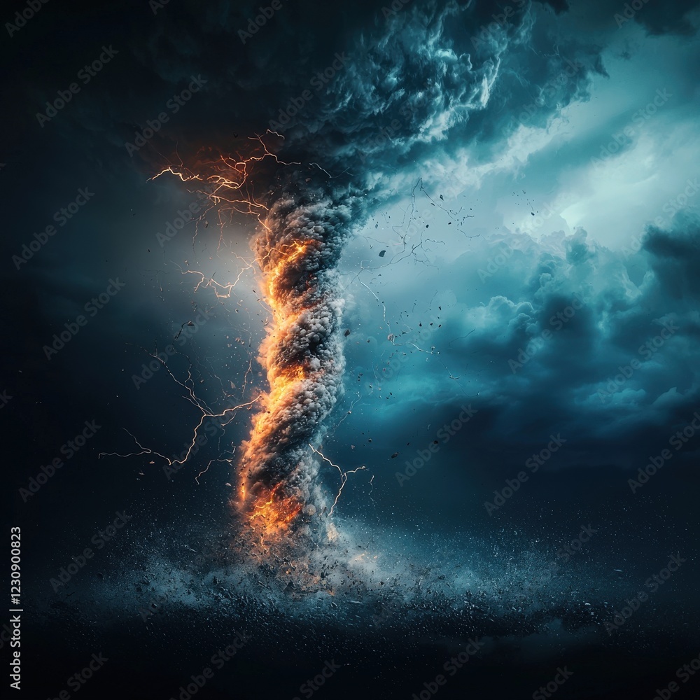 Aufkleber dynamic weather patterns depicting tornadoes and thunderstorms