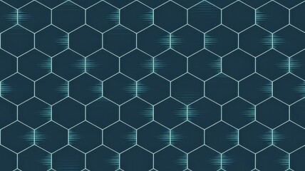 Fototapeta premium Abstract blue hexagonal pattern with a sleek, modern design, showcasing a blend of geometry and technology.