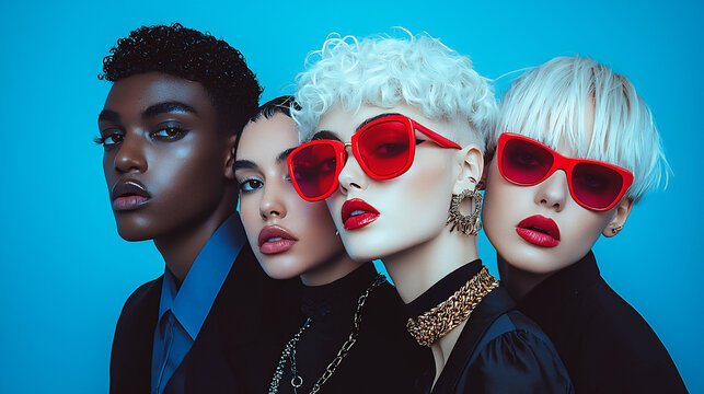  diverse team collaborating on project updates in a virtual meeting - Powered by Adobe