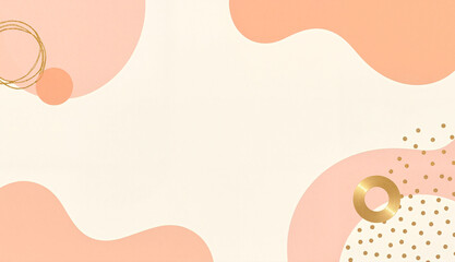 Abstract modern background with peach and gold geometric elements