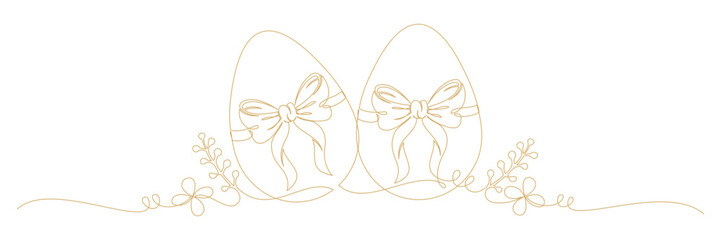 Happy Easter. easter egg vector continuous line art style