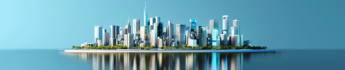 Fototapeta premium Holographic Representation of a Smart City Concept in Action