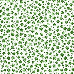 Bold St. Patrick&rsquo;s Day Seamless Pattern with Clovers on white background