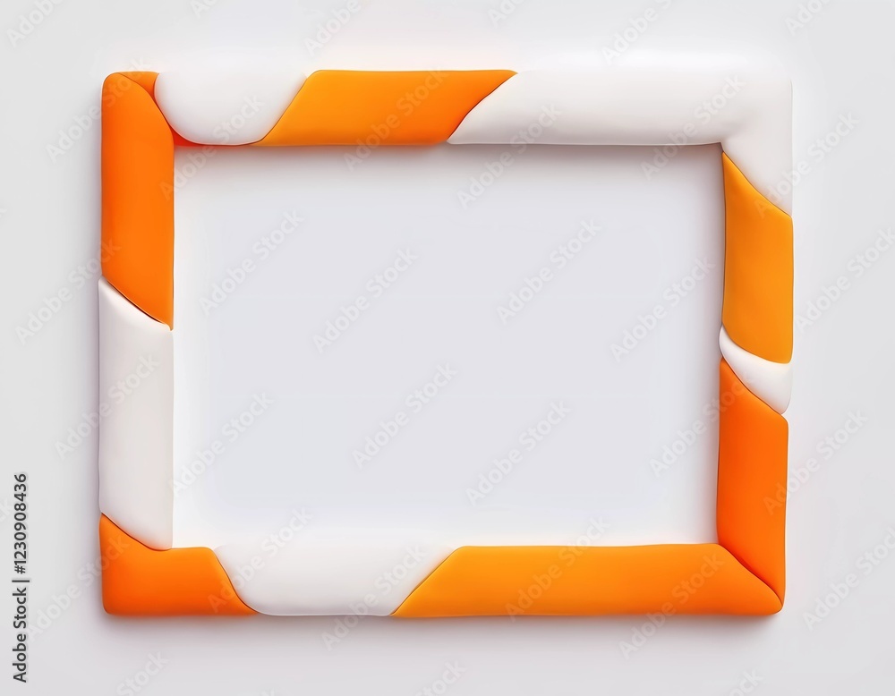 Poster bright orange and white rectangular frame sits empty, inviting creativity and personalization. perfe