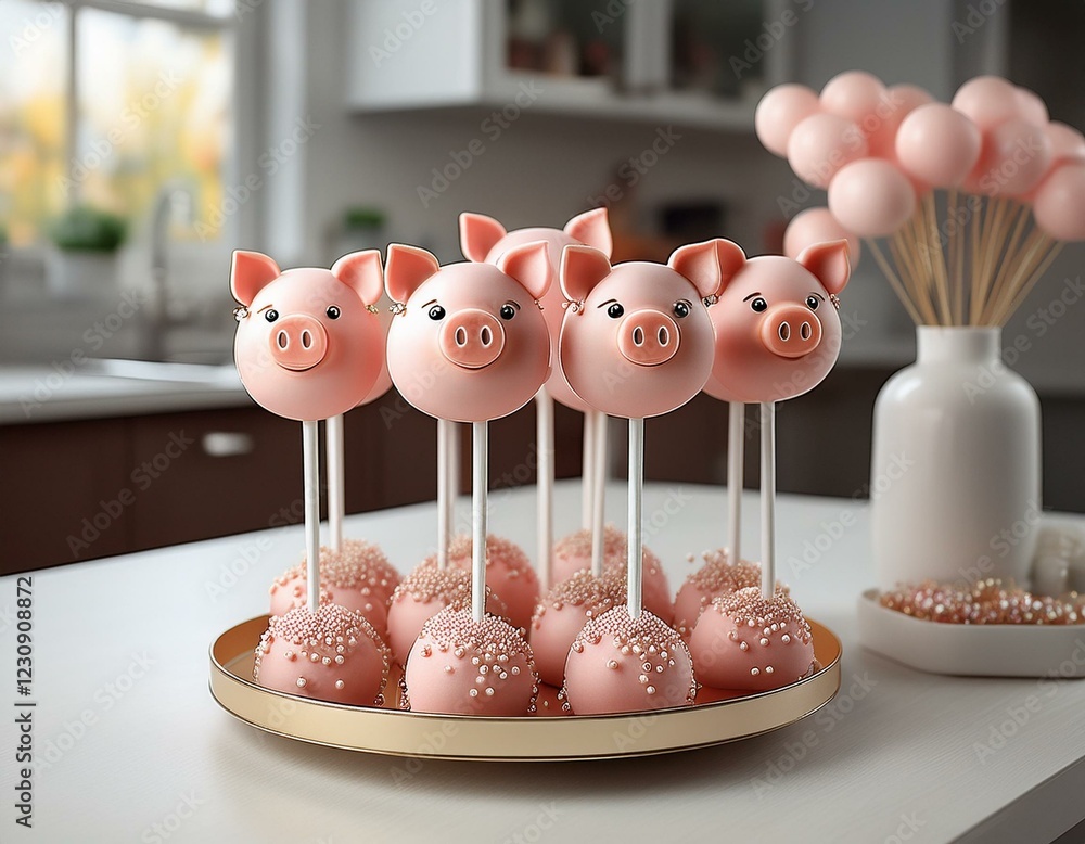 Wall mural Cakepops in Form von Schweinen