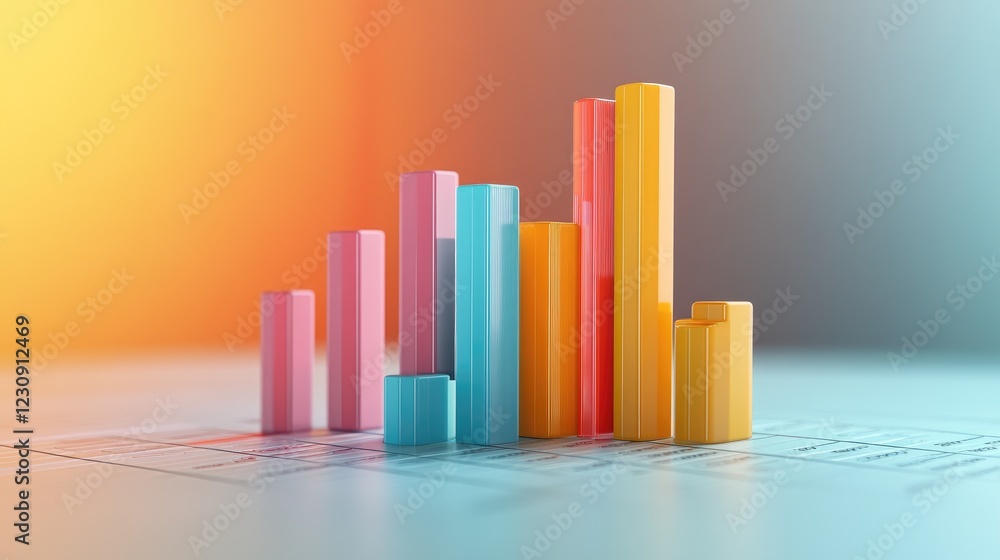 Poster a side-by-side comparison of two d bar charts, illustrating different financial performance metrics,