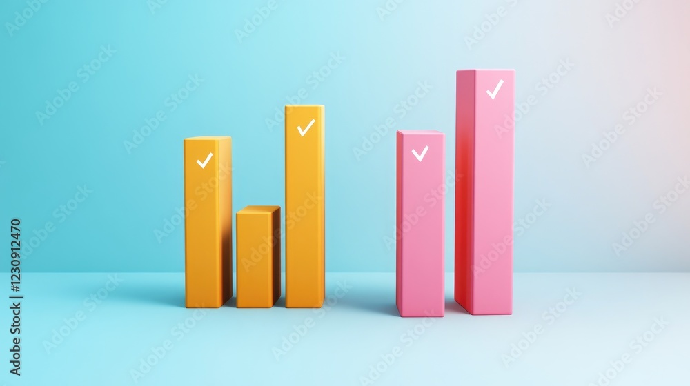 Poster a side-by-side comparison of two d bar charts, illustrating different financial performance metrics,
