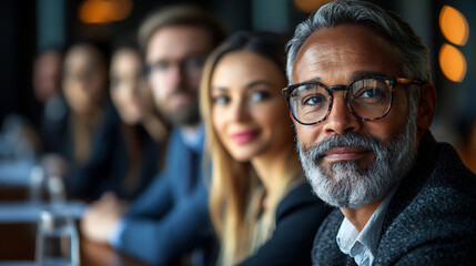  diverse team having a business review session in a conference room