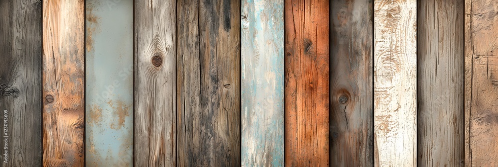 Poster a backdrop of vintage weathered wooden planks with a textured distressed grunge surface and rustic w