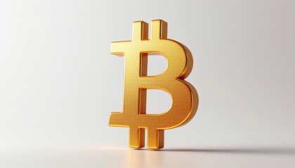 Obraz premium Golden Bitcoin Symbol 3d Render Cryptocurrency