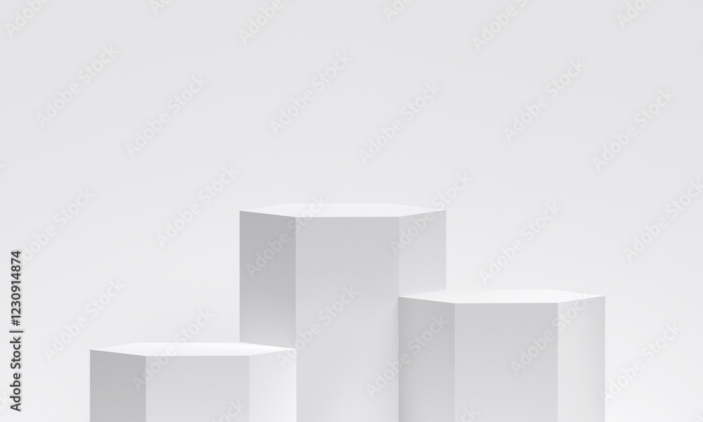 Canvas Prints white product display podium in studio room, for display presentation