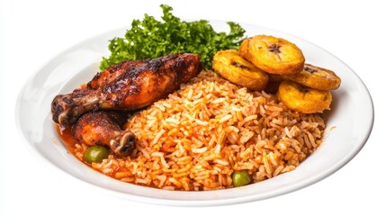 Fototapeta premium Roasted Chicken with Rice and Plantains