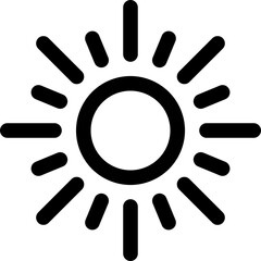 Sun line icon, flat style vector illustration