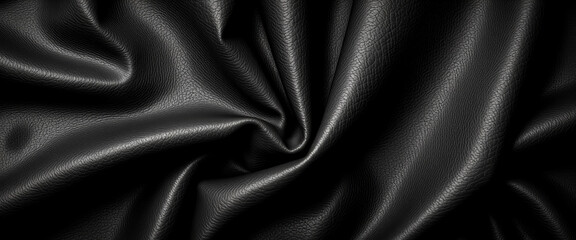 Fototapeta premium Black leather texture showcasing elegance and sophistication