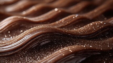 Abstract Brown Liquid with Glittering Texture