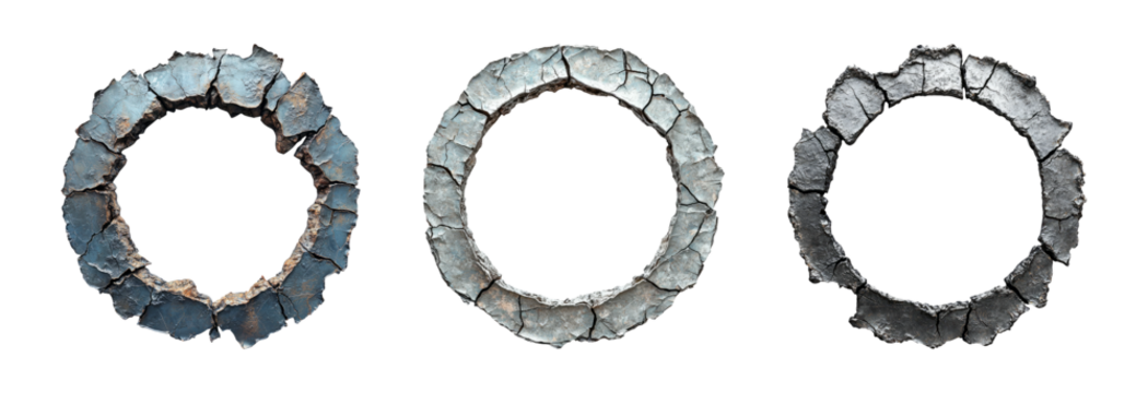 Cracked Circular Rock Frames for Creative Projects