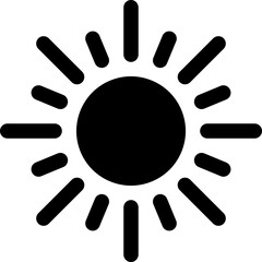 Sun glyph icon, flat style vector illustration