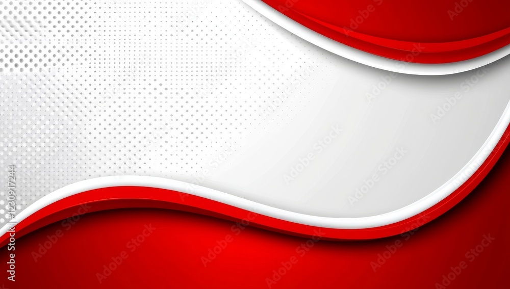 Wall mural abstract red background with modern wavy curves and a sense of flow
