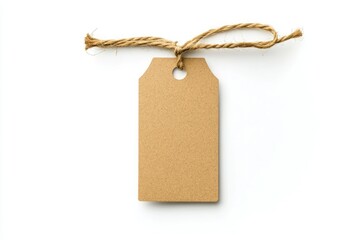 Sharp Image of Blank Cardboard Label Isolated on White