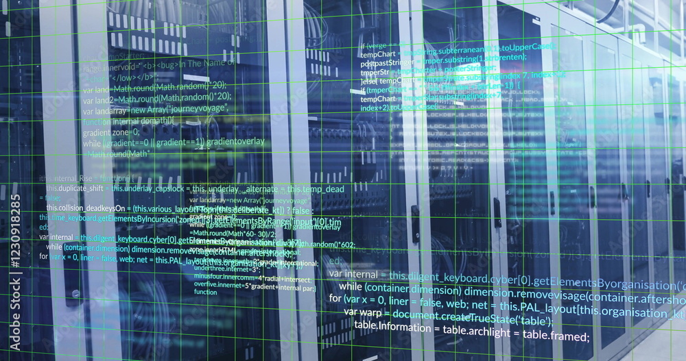 Poster image of digital data processing over computer servers
