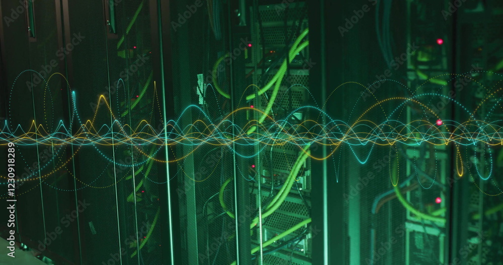 Poster image of digital data processing over computer servers
