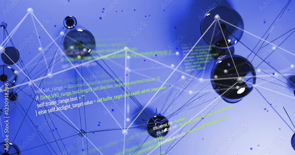 Poster image of network of connections and digital data processing