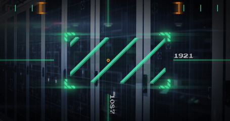 Image of digital data processing over computer servers