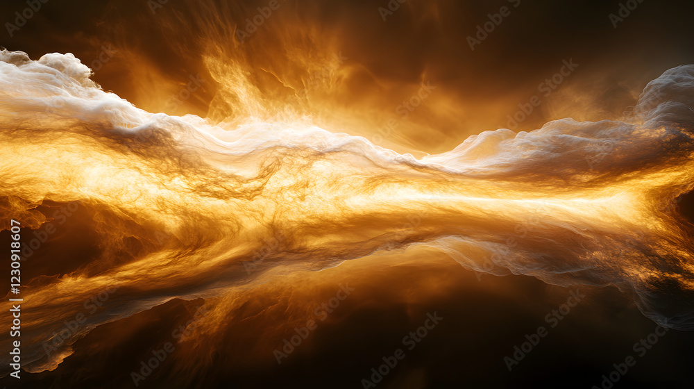 Poster horizontal smoke patterns creating an ethereal atmosphere