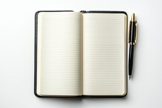 Premium Quality Image of Big Ideas Diary with Pen on White Background