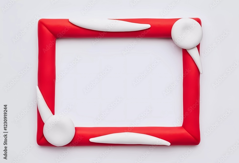 Poster colorful play dough frame crafted with red and white elements offers a captivating empty space for p