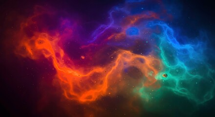 Nebula's Celestial Canvas: A breathtaking display of cosmic artistry unfolds, where vibrant hues dance across a canvas of darkness, painting the ethereal beauty of a distant nebula.