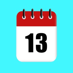 13th date calendar icon vector design illustration. holiday. red date