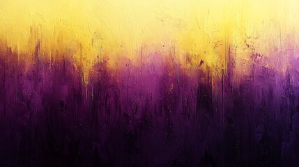 Yellow and Purple Abstract Texture Strokes of Paint Brush on Canvas Background Art Design.